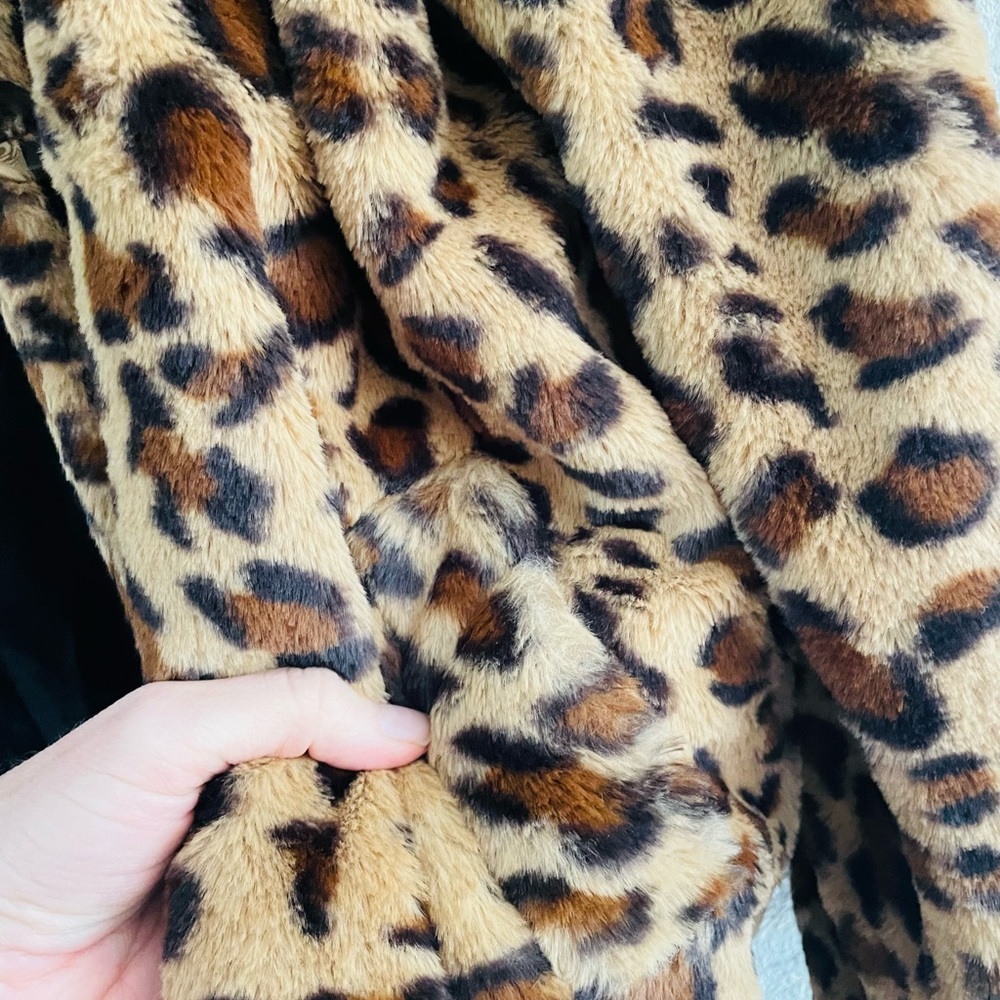 Altar'd State Leopard Print Faux Fur Coat in Brown and Black - Picture 6 of 13